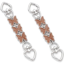 AUMEY Butterfly Purse Extension Chain,Metal Shoulder Extension Handbag Replacement Strap, Bag Strap Extender Accessory (Style3-Silver+Brown)