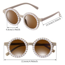 obmwang 3 Pairs Cute Kids Round Sunglasses for Toddler Girls Boys Age 2-10 Outdoor Beach Eyewear, UV400 Protection