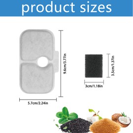 18Pack Cat Water Fountain Replacement Filter for PETLIBRO Dockstream Cat Water Fountain PLWF005/PLWF115/PLWF105, Triple Filtration System Replacement Filter, Cordless Ultra-Quiet Pet Water Fountain