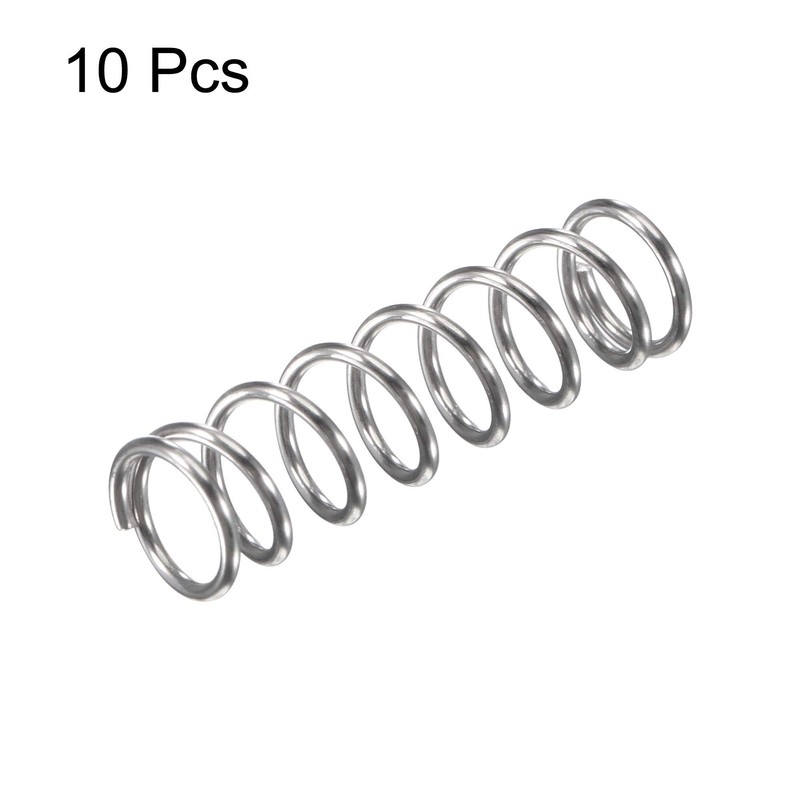 sourcing map Compression Spring,304 Stainless Steel,7mm OD,0.8mm Wire Size,15mm Compressed