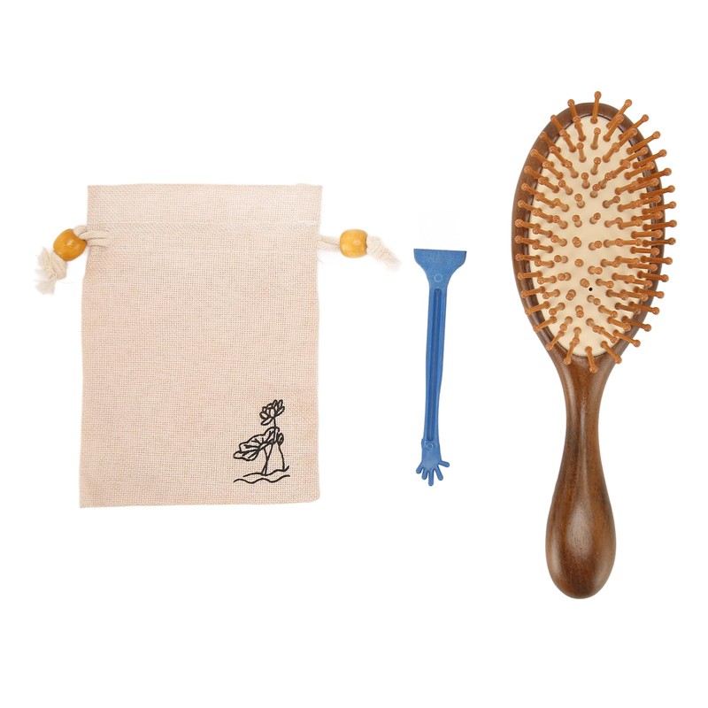 Peine con Cojín de Aire, de Madera, Cepillo para el