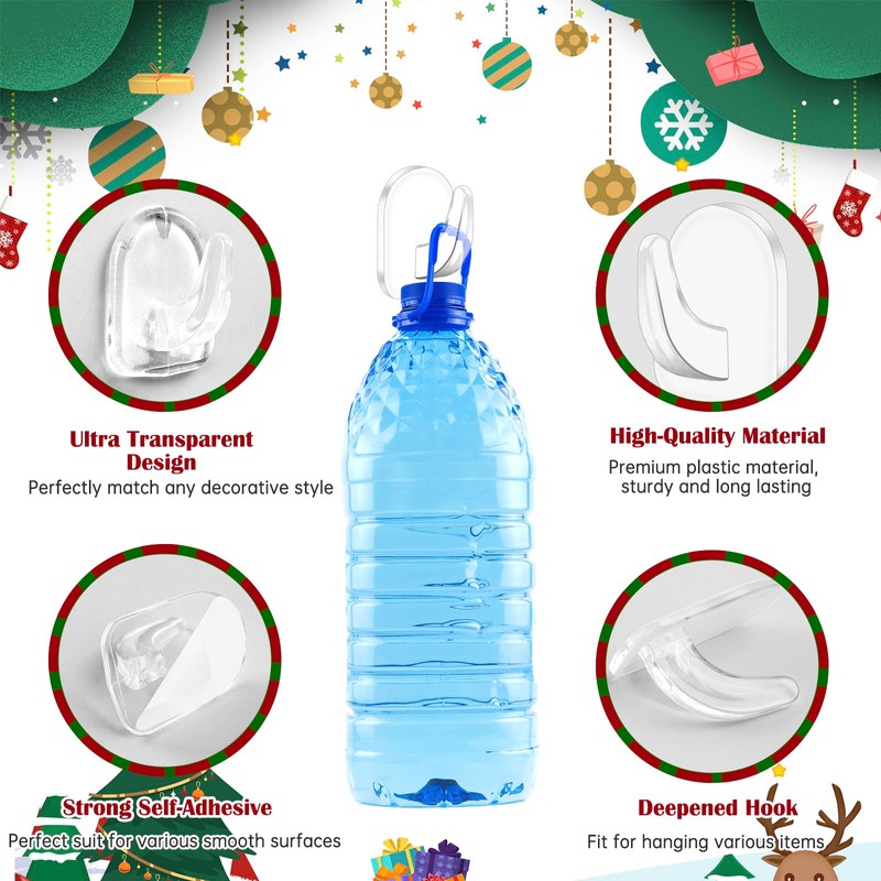 Christmas Light Hooks Clear String Light Clips Clear Adhesive Wall