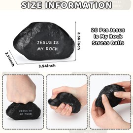 Simgoing 20 Pcs Jesus is My Rock Stress Balls Gift Christian Stress Stones