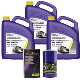 Royal Purple Duralec Super 15W-40 CK/4 Synthetic Diesel Motor Oil - 12 quarts and a Royal Purple 40-780 Extended Life Premium Oil Filter
