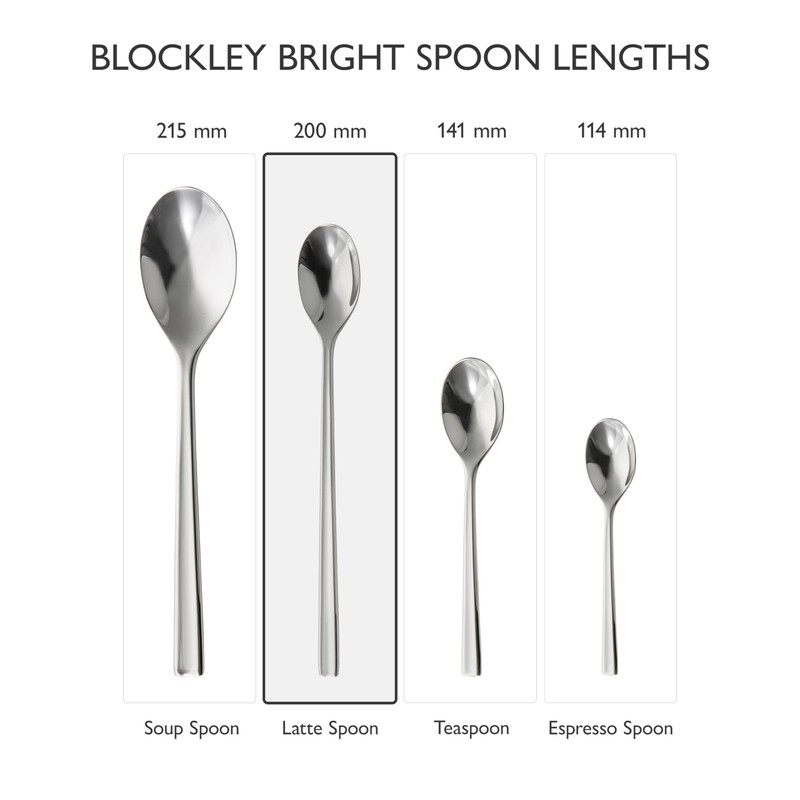 Robert Welch Blockley Bright Long Handled Spoon, Set of 4.