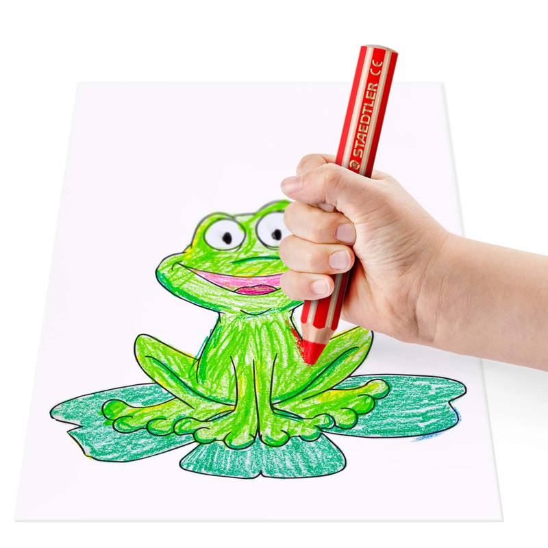 Staedtler STAEDTLER 3in1 Buntstifte und Sicherheitsschere Noris junior, Bunt-, Wachsmal-