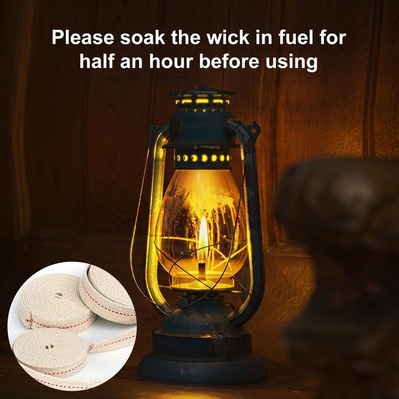 3Rolls Lamp Lantern Wicks,1.3cm Wide Flat Cotton Oil-Lamp Wick Replacement