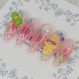 Cheek Kaebi Handmade Nail Tips - Almond S / 치크 깨비 수제네일팁 - 아몬드S