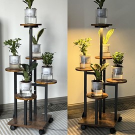HAINARverS Plant Stand Indoor With Grow Lights,5 Tiered Metal Flower Pot Stand Holder Corner Plant Stands for Indoor Plants Multiple,Plant Rack Display For Home,Patio,Office,Living Room Décor