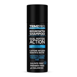 Regrowth Shampoo for Thinning Hair - Dual Peptide Action with Caffeine, Keratin & Biotin - Supports Regrowth, Sulfate & Paraben Free, pH Balanced Hair Thickening Shampoo – 200ml