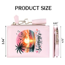 GEEAD Small Wallets for Women Slim Compact Bifold Card Holder Wallet with Zipper Keychain Coin Pocket