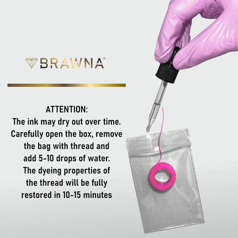 BRAWNA Pink Mapping String for Eyebrow Measuring - Microblading Thread