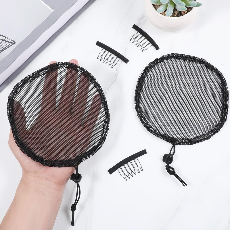 Psyqtsuary 5 Pcs Black Ponytail Hair Net Black Weaving Net