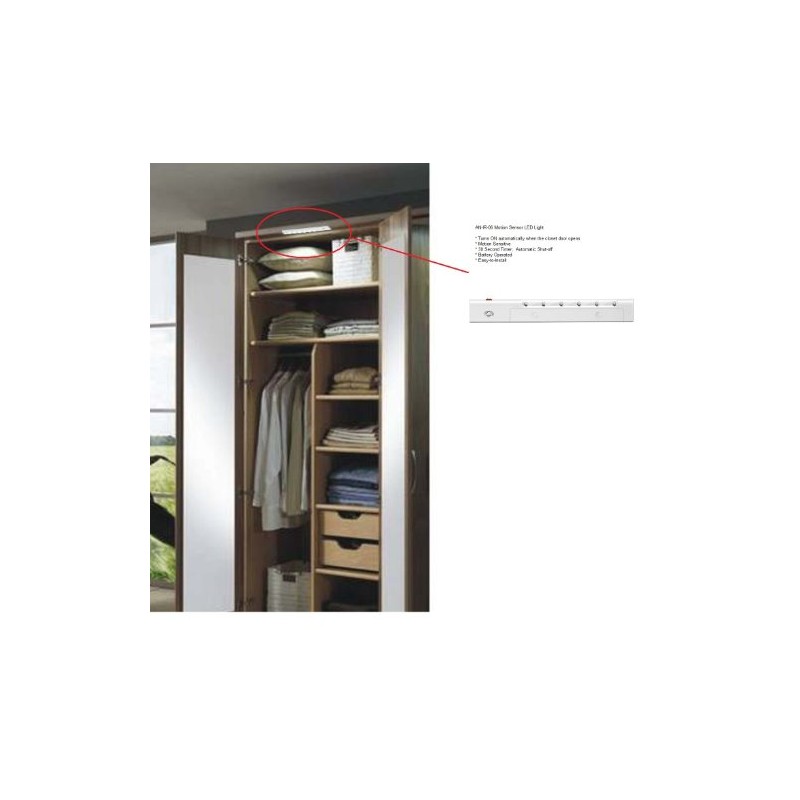 Battery-Operated LED Cabinet, Drawer and Under-Cabinet Light with Motion-Sensor Function,