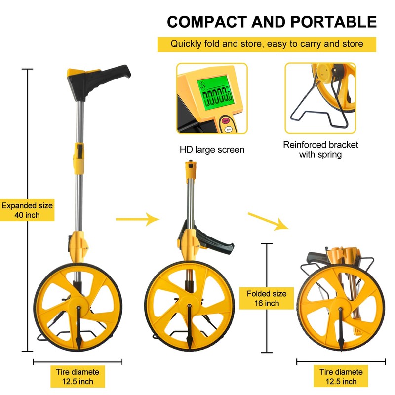 Zozen Measuring Wheel Digital Display, Foldable Feet/Meter Digital Measuring Wheel