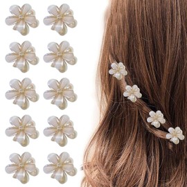 LuLiyLdJ 10 Pack Mini Flower Hair Clips Mini Flower Claw Clips Mini Metal Hair Clip Decorative Hair Accessories for Women Girls Birthday and Wedding Party