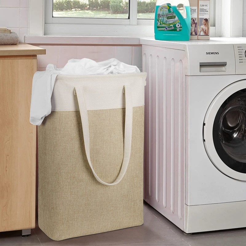 Laundry Hampers 15.2Lx7.5Wx23H Small&Tall Slim Fabric Laundry Baskets Thin Narrow