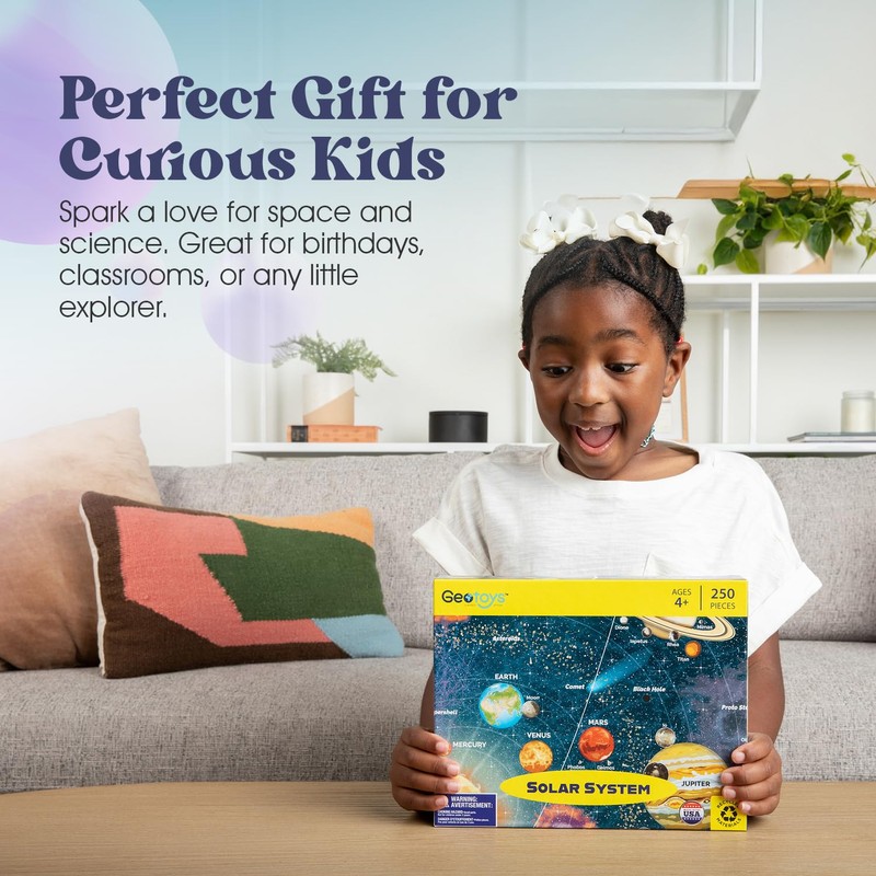 Geotoys Solar System Puzzle for Kids - Space Puzzle for