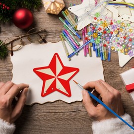 Wednok 8-Piece Star Craft Set, Wind Chime Christmas Crafts for Children, Wooden Christmas Star Craft Sets, Wind Chimes Craft Set, Decorating for Winter Crafts, Girls and Boys