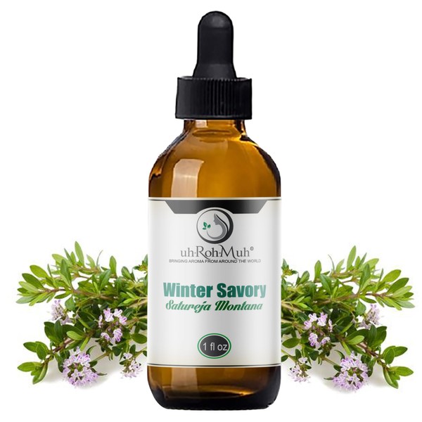 uh*Roh*Muh Organic Winter Savory Essential Oil - Satureja Montana Extracts for Aromatherapy and Skin Care - 100% Pure and Natural Essential Oil - Sourced from Spain 1oz