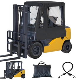 Forklift Cover 600D,Heavy Duty Waterproof Fabric+EVA Transparent,Suitable for Forklifts Weighing Up to 6,000lbs, All Weather Protection