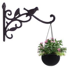 DEWEL Iron Hanging Plant Hook Rust Resistant Wall Decorative Bracket，Hanging Basket Hanger Hook for Flower Pots Bird Feeder Wall Hanging Hook for Outdoor Lantern Planters Wind Chimes Home Décor