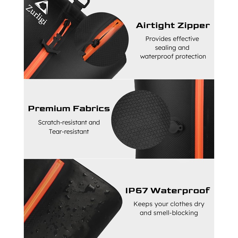 Zurligi Vacuum Compression Bags with Pump for Travel - Waterproof,