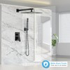 FPXRNG Black Shower Faucet Set, Rainfall Shower System with Square