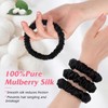 Needbrock Mulberry Silk Hair Ties, Thin Black Scrunchies for Women