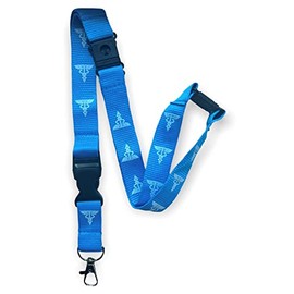 PAC Supplies Global Blue Caduceus Nurse Neck Lanyard With 3 Point Safety (Triple Breakaway)