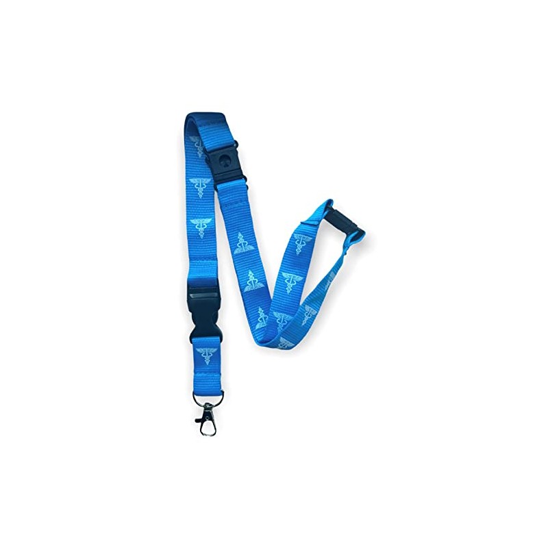 PAC Supplies Global Blue Caduceus Nurse Neck Lanyard With 3