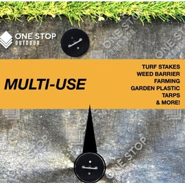 50 Pack 6" Inch Landscape Staples with Gasket Washer Caps - Metal Garden Stakes Landscape Fabric Staples for Gardening, Landscaping, Sod Fence Yard Lawn Ground Weed Barrier Mat Pins (50, Galvanized)