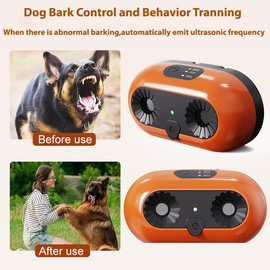 2025 Anti Barking Device,Pet and Human Friendly Ultrasonic Dog Bark Deterrent Devices, Rechargeable Dog Barking Control Devices,Up to 50 FT Indoor Outdoor to Stop Neighbor’s Pets from Barking (Orange)