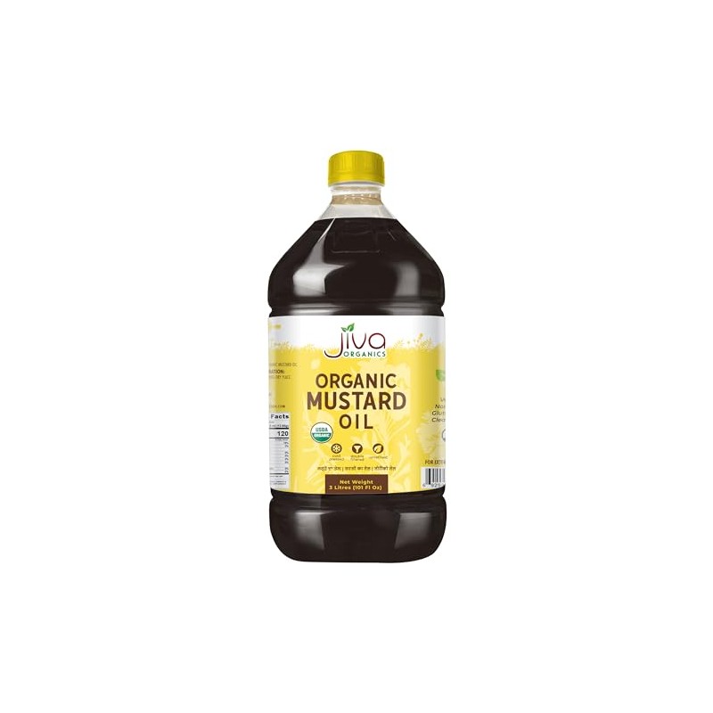 Jiva Organics Organic Mustard Oil 3 Liter Bottle (101 Fl