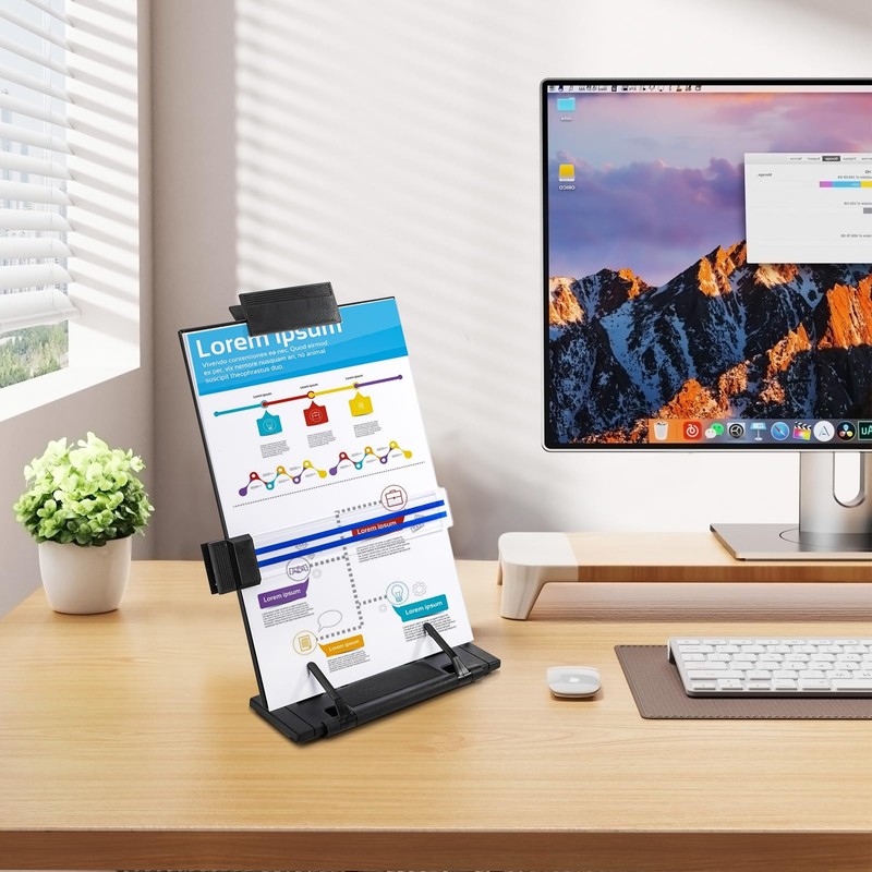 Lawei 2 Pack Desktop Document Holder with Adjustable Clip and