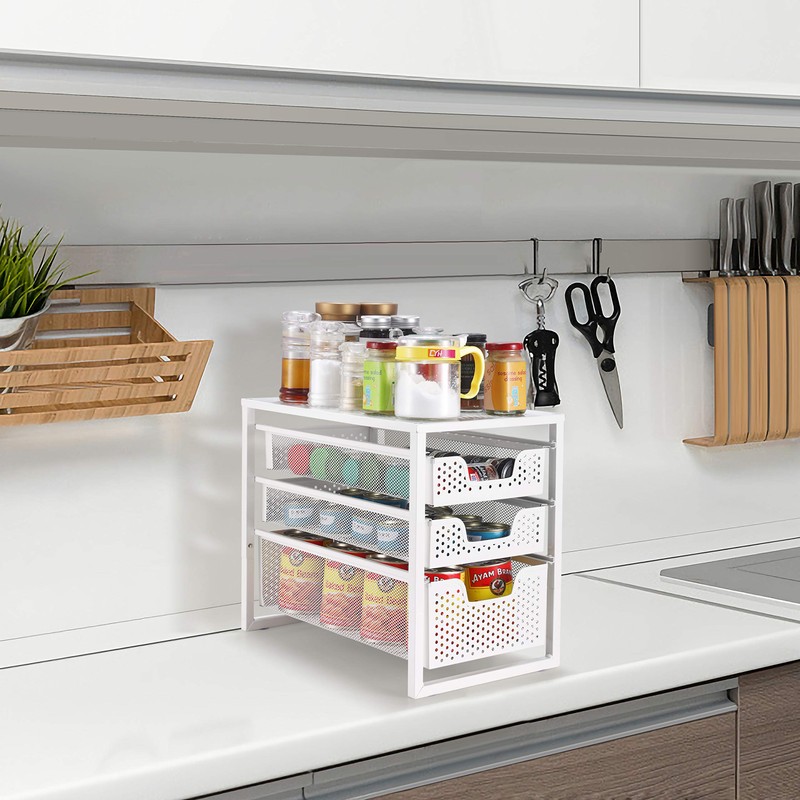 Simple Trending 3-Tier Under Sink Cabinet Organizer with Sliding Storage