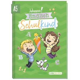Endlich Schulkind! A5 Memory Book for School Enrolment "Green" Hardcover First Day of School Gift for the First Day of School - Sustainable & Climate Friendly