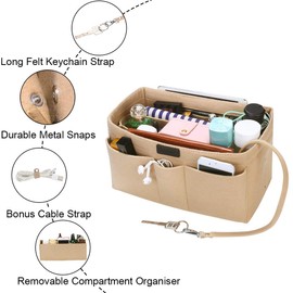 Betoores Bag Organiser for Women’s Handbags, For Speedy Neverfull Bags, beige