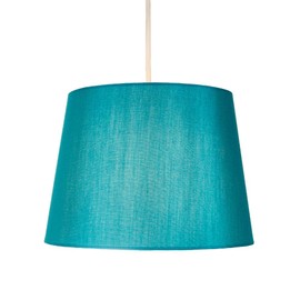Traditionally Designed Small 8" Lamp Shade in Teal Faux Silk Fabric | 40w Max | 20cm Bottom Diameter by Happy Homewares