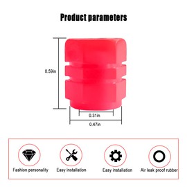 YALOK 12PCS Glow-in-Dark Tire Valve Stem Caps, Air Covers, Red
