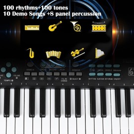 61 keys keyboard piano, Electronic Digital Piano with Built-In Speaker Microphone, Portable Keyboard Gift Teaching for Beginners, electric piano for kids