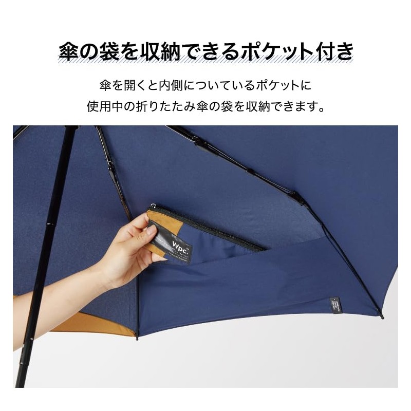 Wpc. UX004-934-002 Folding Umbrella, Back PROTECT FOLDING Brown x Black,