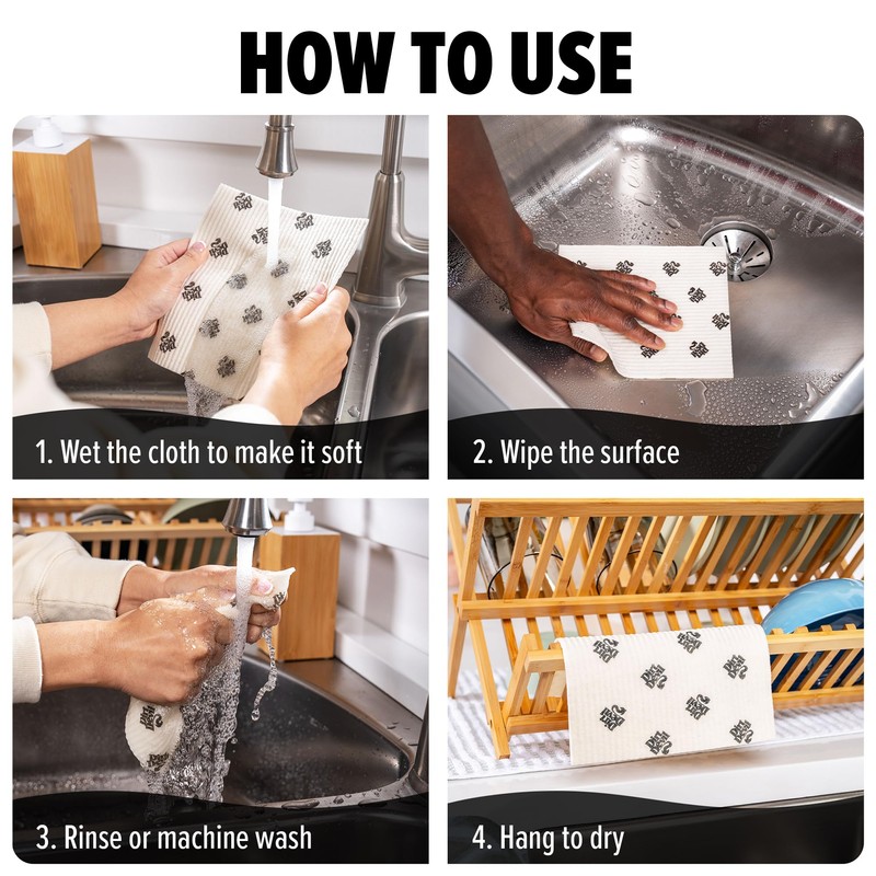 Dirt Devil Reusable Paper Towel, Machine Washable Cleaning Cloth, Multi-Purpose