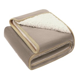 luciphia Waterproof Dog Blanket, Washable, Pet Blanket for Large, Medium Dogs, Cats, Cuddly Blanket, Soft Fluffy Sherpa Fleece, Waterproof Blanket for Sofa, Couch, Bed, Beige, 71 x 100 cm