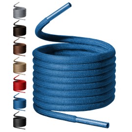 Birch 3/32”(2.4 mm) Thin Premium Round Waxed Cotton Dress Shoelaces, Royal Blue, 36" (91 cm) - XL