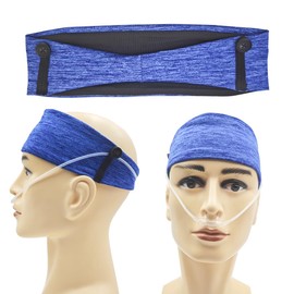 MAGNEECH Comfortable Ear Protectors for Oxygen Tubing - Cannula Headband Hairband | Elevate Your Oxygen Experience, Secure Fit to Prevent Ear Soreness (Blue stripes)
