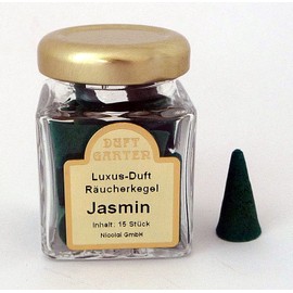 Jasmine Incense Cones in Glass Pack of 15