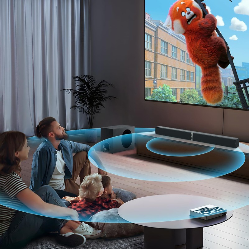 MZEIBO Soundbar with Subwoofer,120W Sound Bar Surround Sound System for