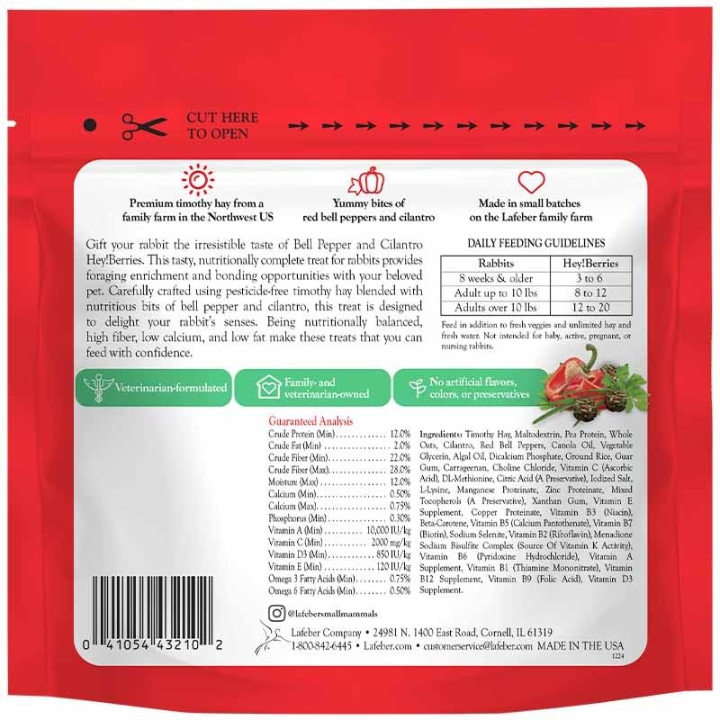LAFEBER'S Hey!Berries for Rabbits 5 oz (Bell Pepper and Cilantro)