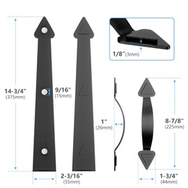 JZVXX Garage Door Magnetic Decorative Hardware Kit, Garage Door Magnets Accents Faux Hinges and Handle Garage Door Decoration8 Hinges 4 Handles, Black (2, Black)